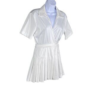 Zara Womens XS White Pleated Wrap Tennis Skort Dress Pickleball Preppy Old Money
